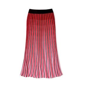 ACCORDION PLEAT TWO-TONE MAXI SKIRT